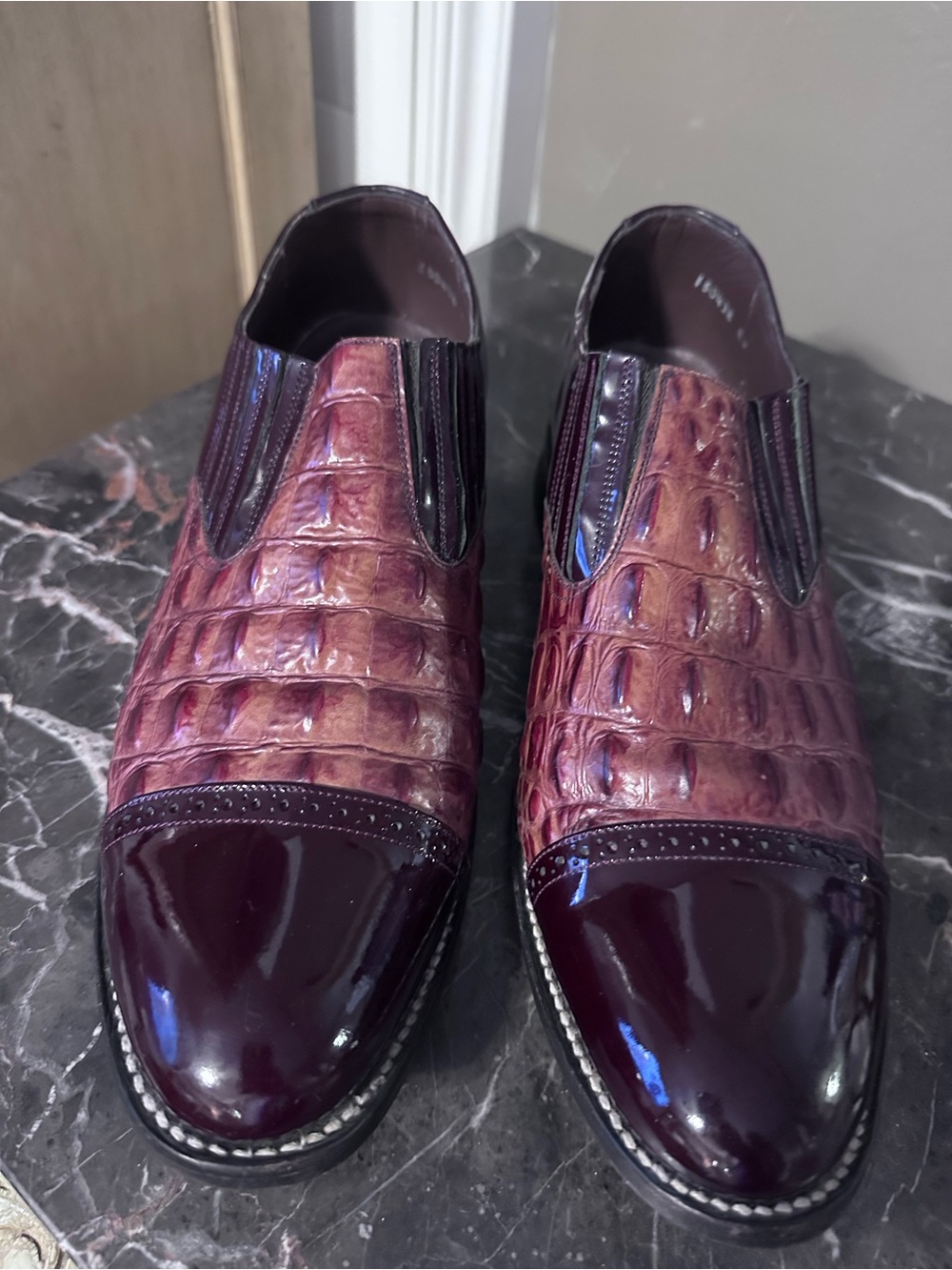 Stacy Baldwin Men’s Burgundy Hornback Dress Shoes